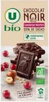 Chocolat noir Canneberges Noisettes
