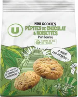 Mini cookies noisette/pépites de chocolat pur beurre
