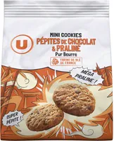 Mini cookies praliné/pépites de chocolat pur beurre