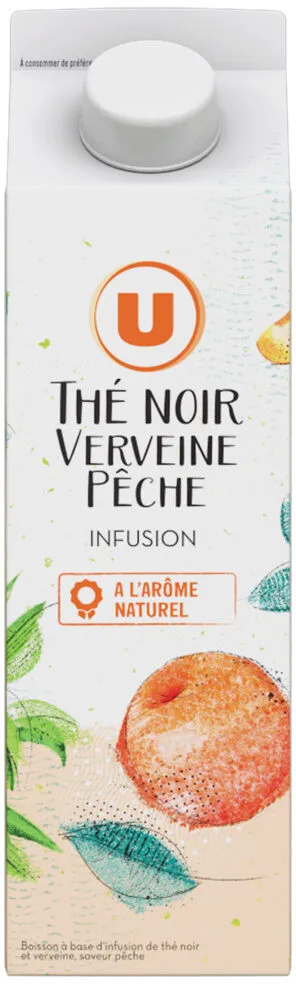 Boisson infusion de thé noir et verveine Saveur Pêche - Brique 1l