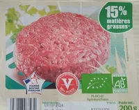 Steak haché maxi tendre, 15%Mat.Gr., 2 pièces, barquette, 200g