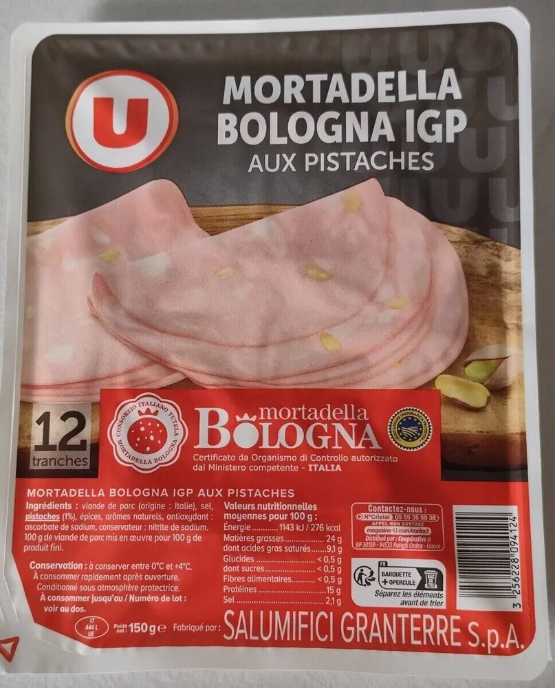 Mortadelle bolognaise pistache IGP, 150g
