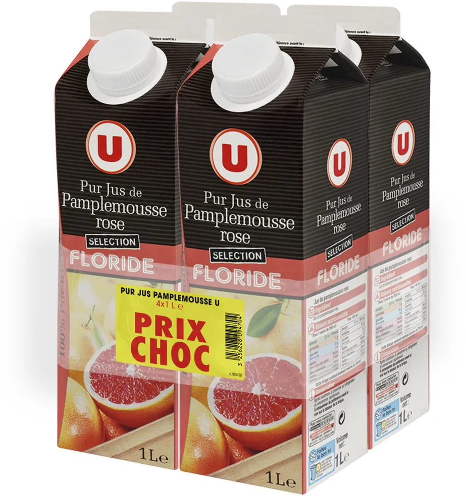 Pur jus de pamplemousse rose de Floride