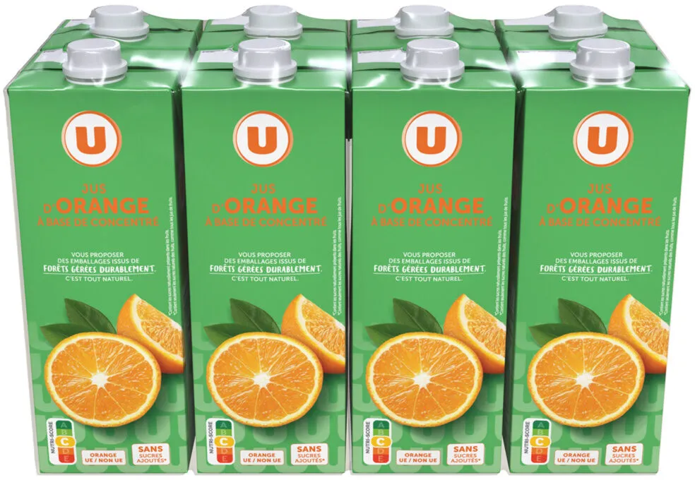 Jus à base de concentré d'orange 8x1l