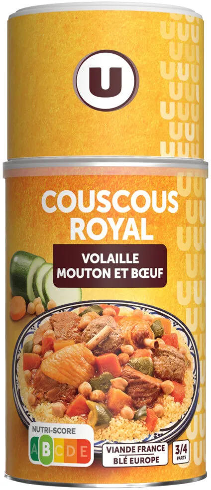 Couscous royal 3 viandes(volaille/mouton/boeuf) Boîte 3/2 de 980g