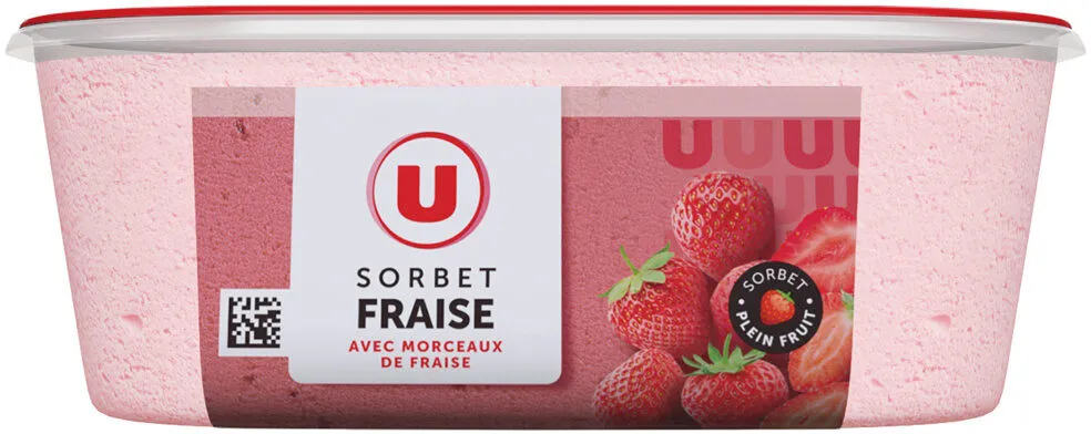 Sorbet plein fruit fraise - bac 1L 650G