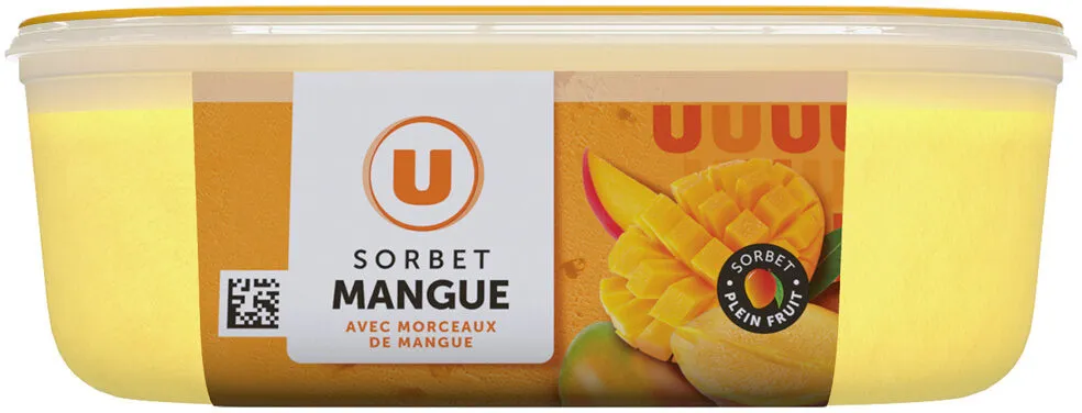 Sorbet plein fruit mangue - bac 1L 650G
