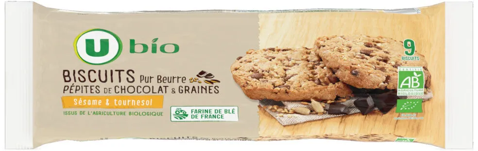 Biscuits Tournesol & Sésame bio avec Pépites de chocolat 140g