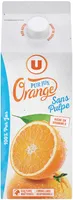 Pur Jus réfrigéré d'orange sans pulpe flash pasteurisé - Brique 1,75L