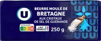 Beurre moulé aux cristaux sel de Guérande 80%mg, plaquette de 250g