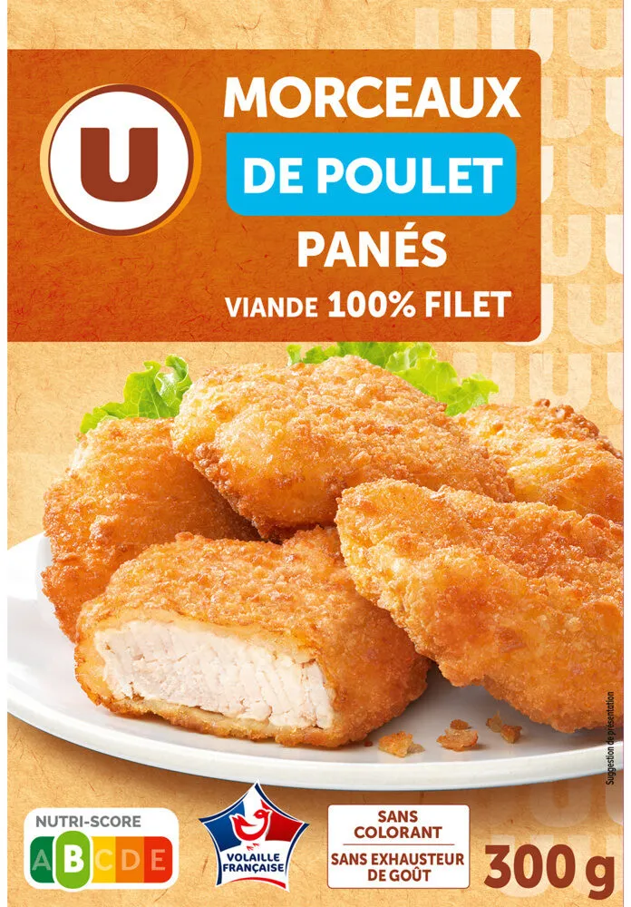 Morceaux de filets de poulet panés