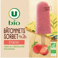 Bâtonnets glacés bio Fraise, x6 - 240g