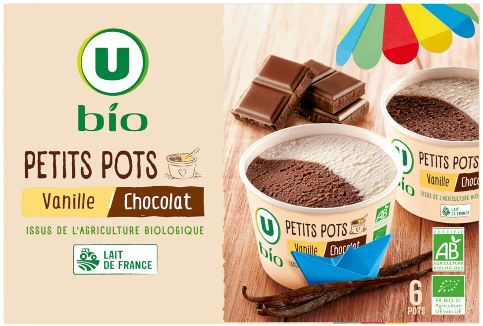 Petits pots de glace vanille chocolat, x6 - 282g