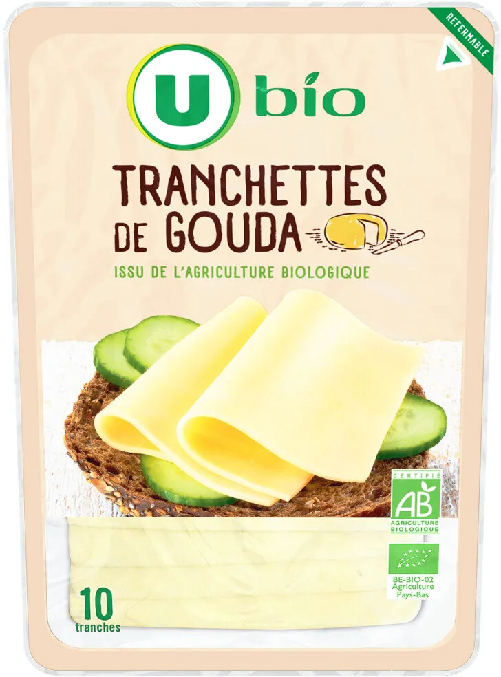 Gouda affinage 4 semaines lait pasteurisé 28% mg tranches 200g