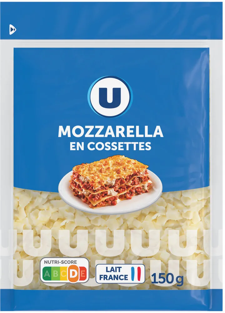 Mozzarella en cossettes lait pasteurisé 22%MG - Sachet 150g