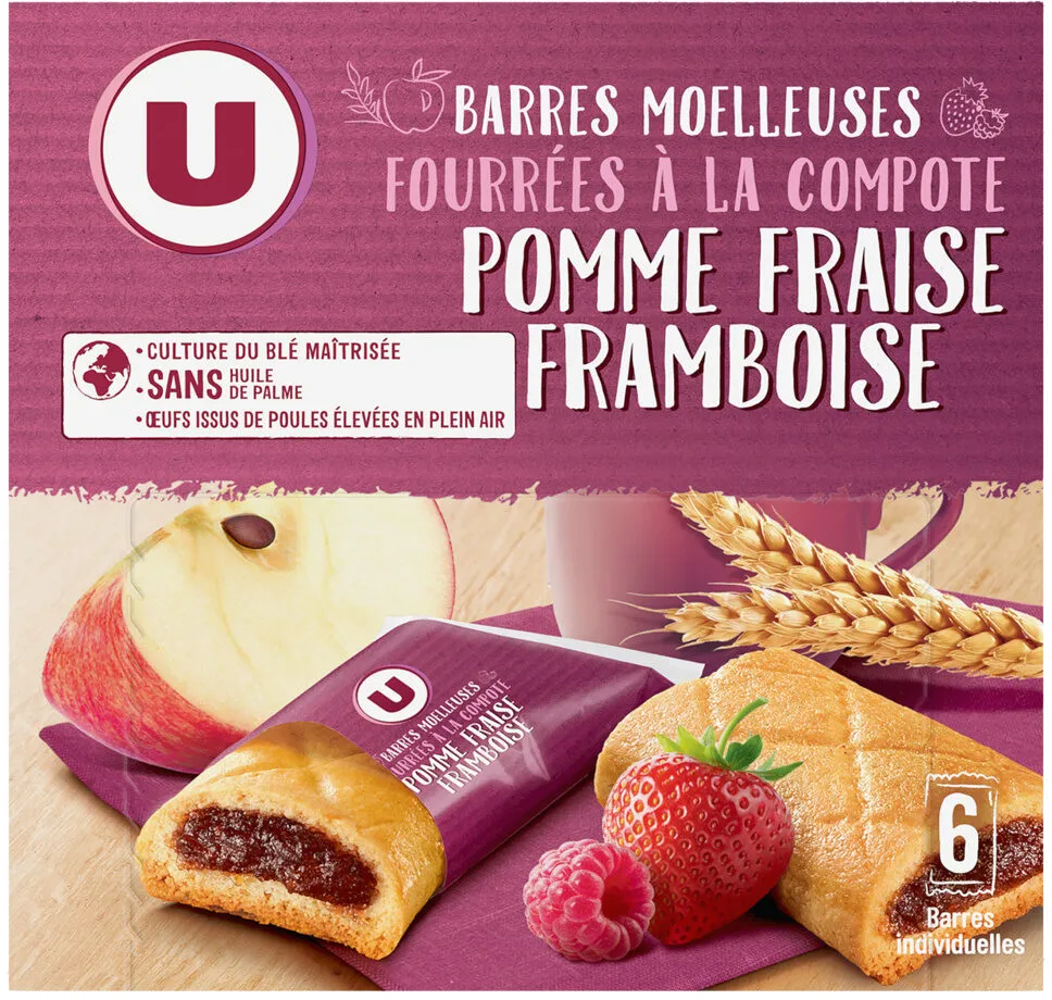 Barres compotes pomme fraise
