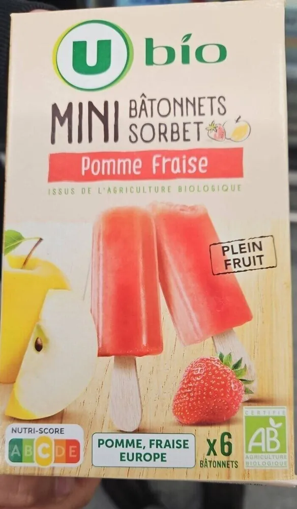 Mini batonnet pomme fraise bio