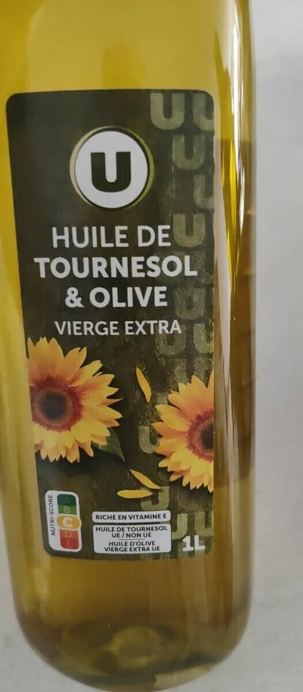 Melange d'huile de tournesol et huile d'olive vierge extra