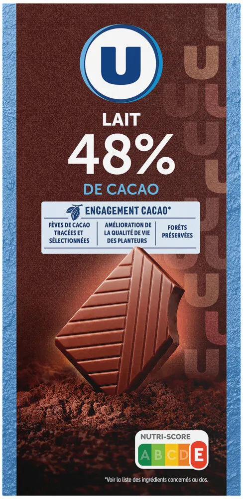 Chocolat dégustation au lait 48% Tablette de 100g