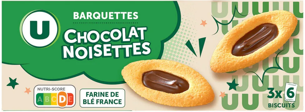 Barquettes au chocolat et aux noisettes - paquet de 120g