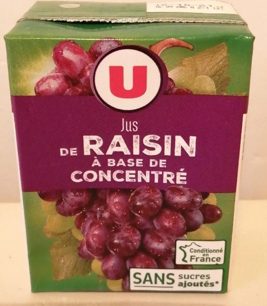 Jus de raisin à base de concentré