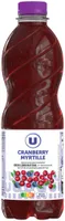Boisson au cranberry myrtille sans sucres ajoutés bouteille de 1l