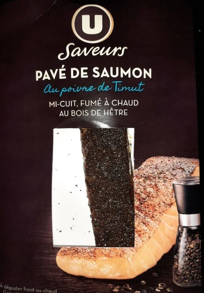 Pavé de saumon Norvège fumé mi-cuit au bois de hêtre & au poivre de timut 120g
