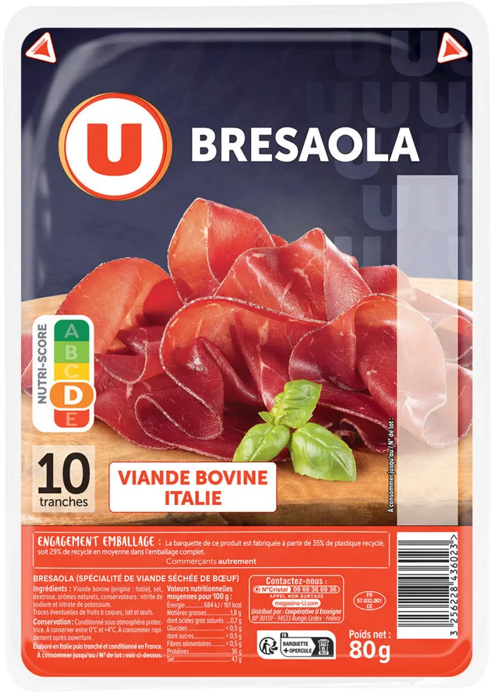 Bresaola - x10 tranches, 80g