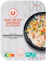 Plat cuisiné individuel Duo de riz aux petits legumes et saumon surgelés