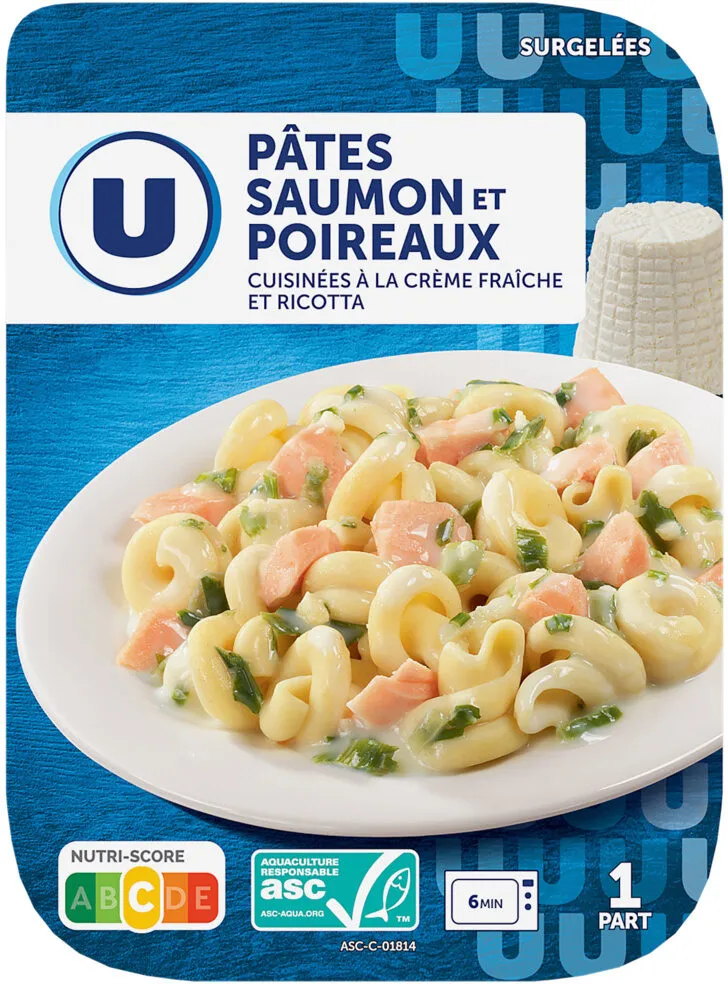 Plat cuisiné individuel Pâtes saumon poireaux sauce ricotta 300g