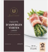 Fagots d'asperges vertes lardés surgelés