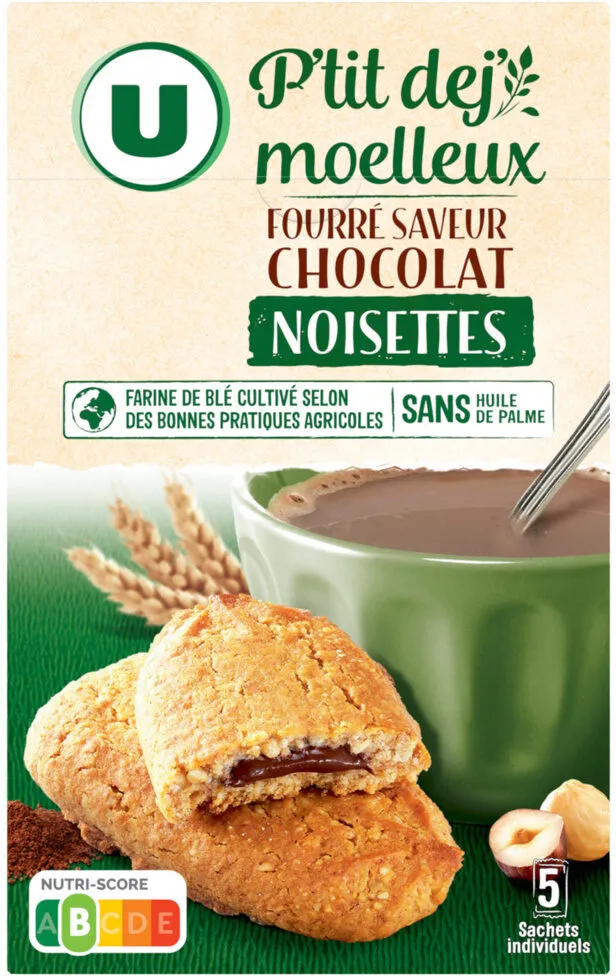 Biscuits Petit Déjeuner saveur chocolat noisettes 250g