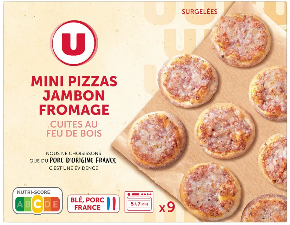Mini pizzas jambon fromage x9 - 270g