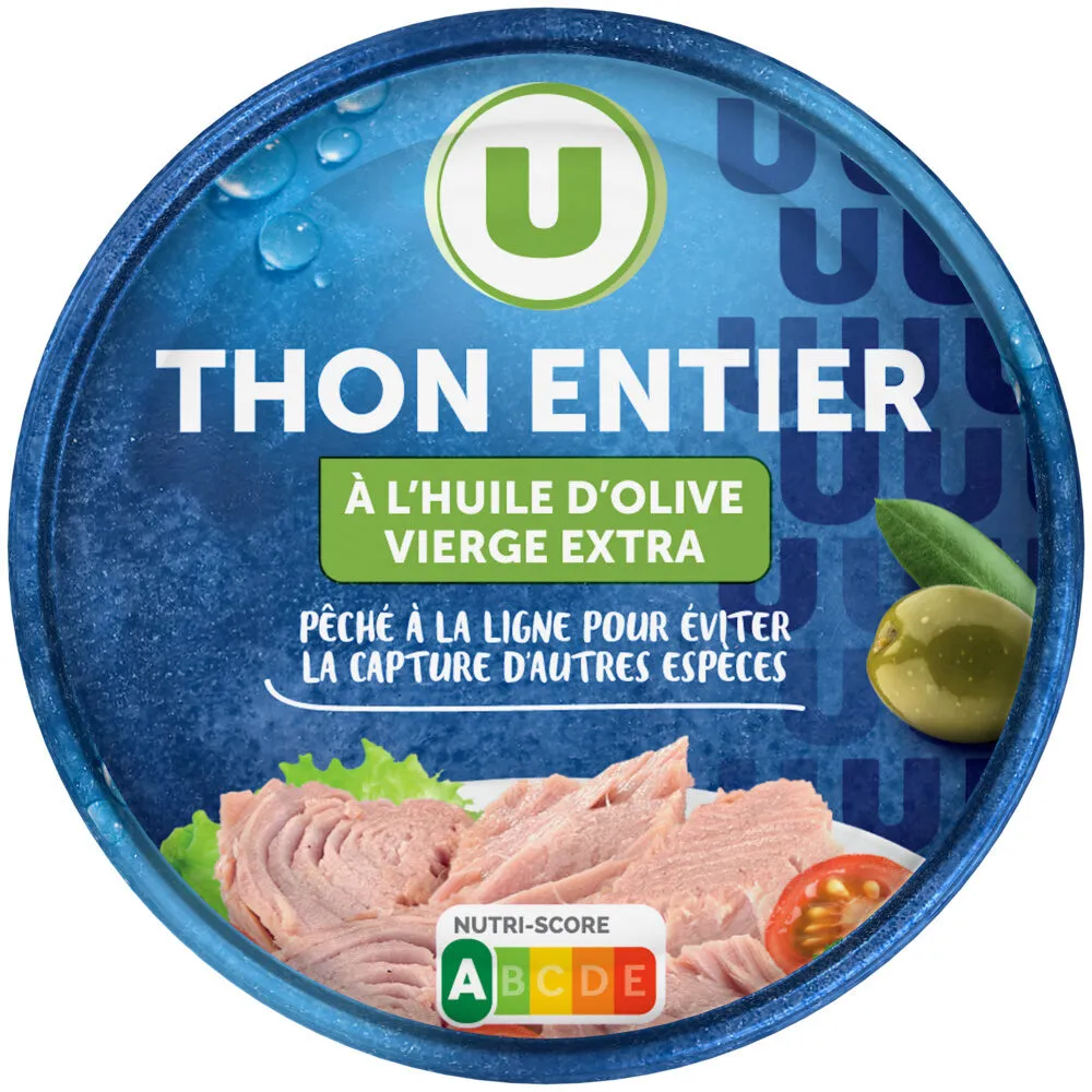 Thon entier huile olive pêche ligne, 150g
