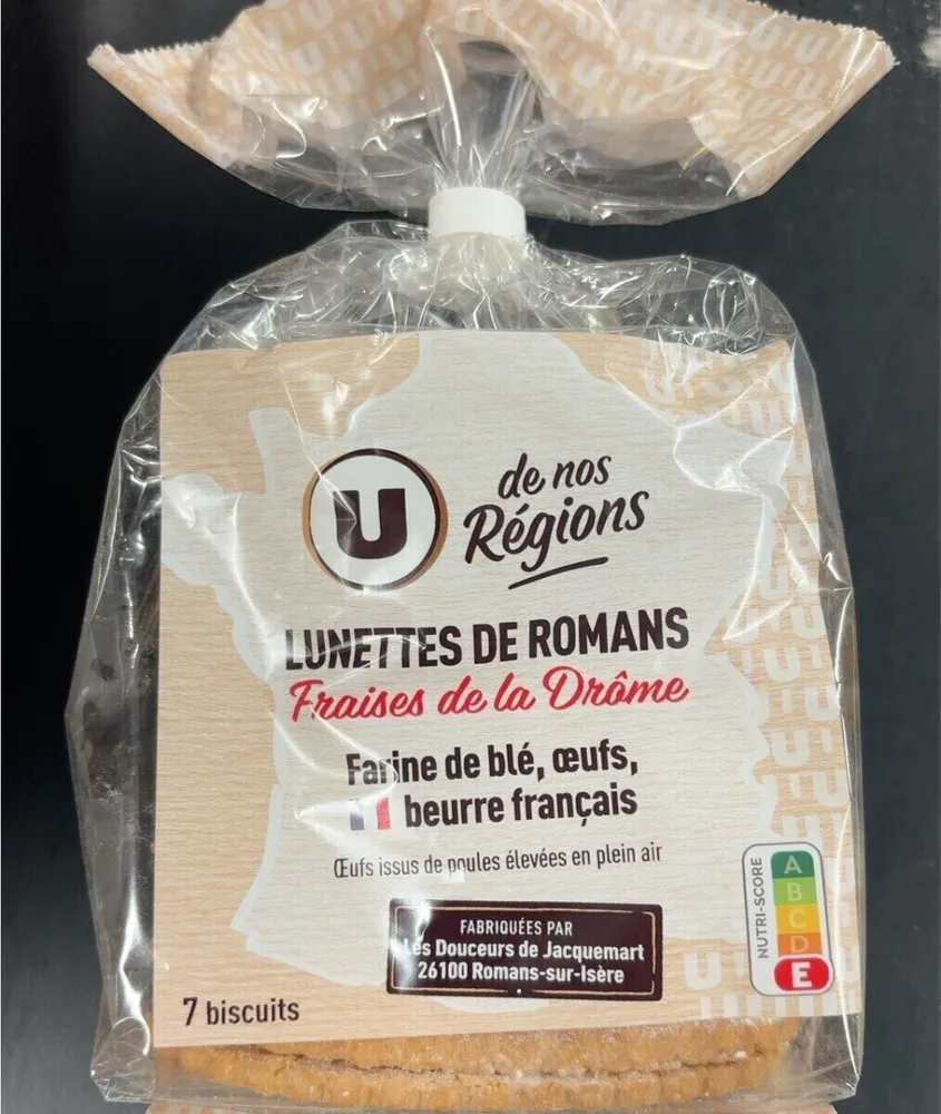 Lunettes de Romans fourrées fraise de la Drôme UDNR, 350g