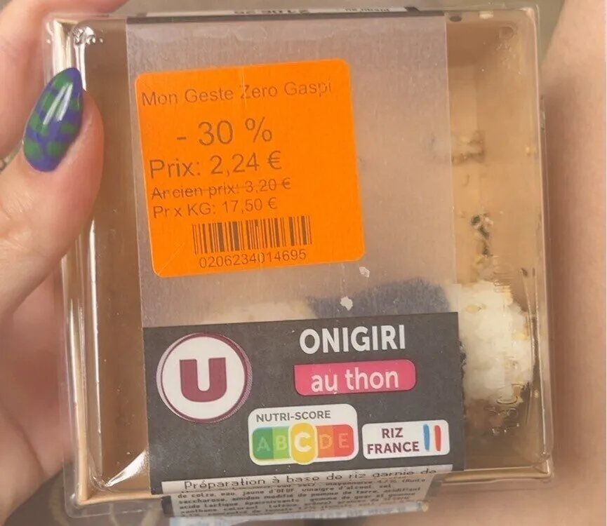 Onigiri thon wasabi sésame, transformé en France, barquette 128g