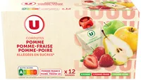 Gourdes compote allégées pomme/pomme fraise/pomme poire 12x90g