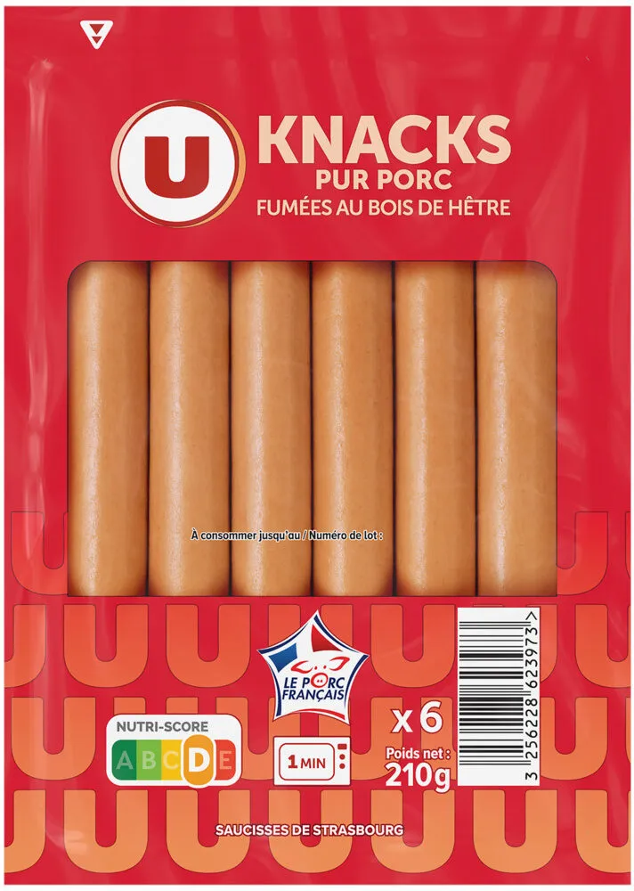 Knacks Pur Porc - x6, 210g