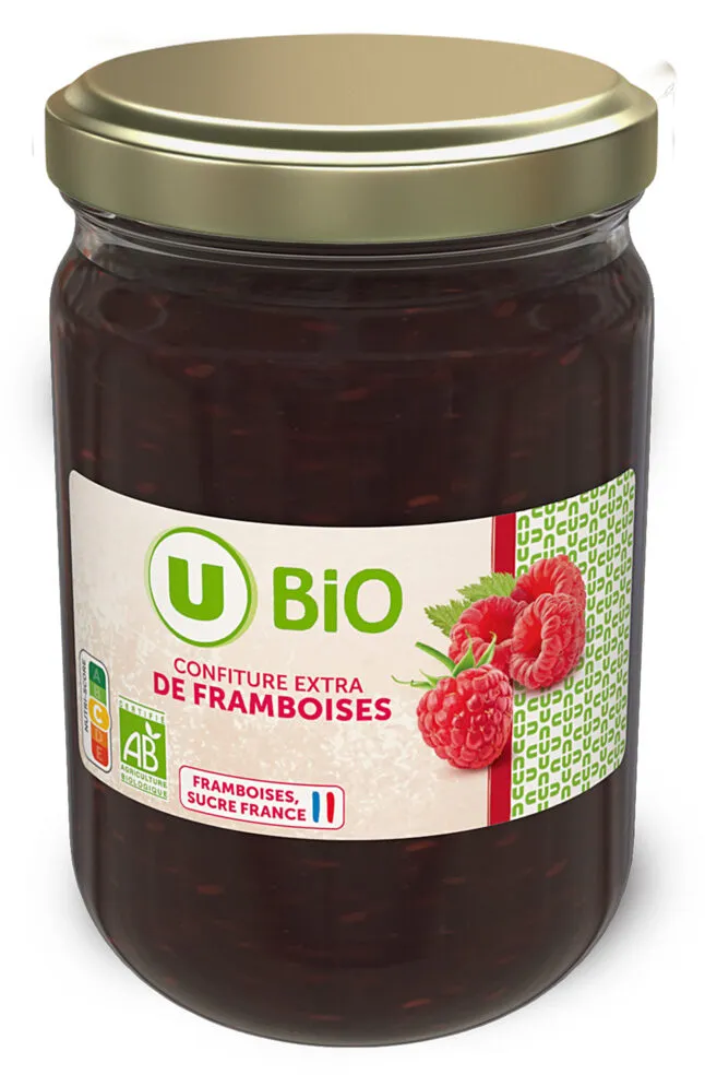 Confiture extra de framboises -, pot 280g