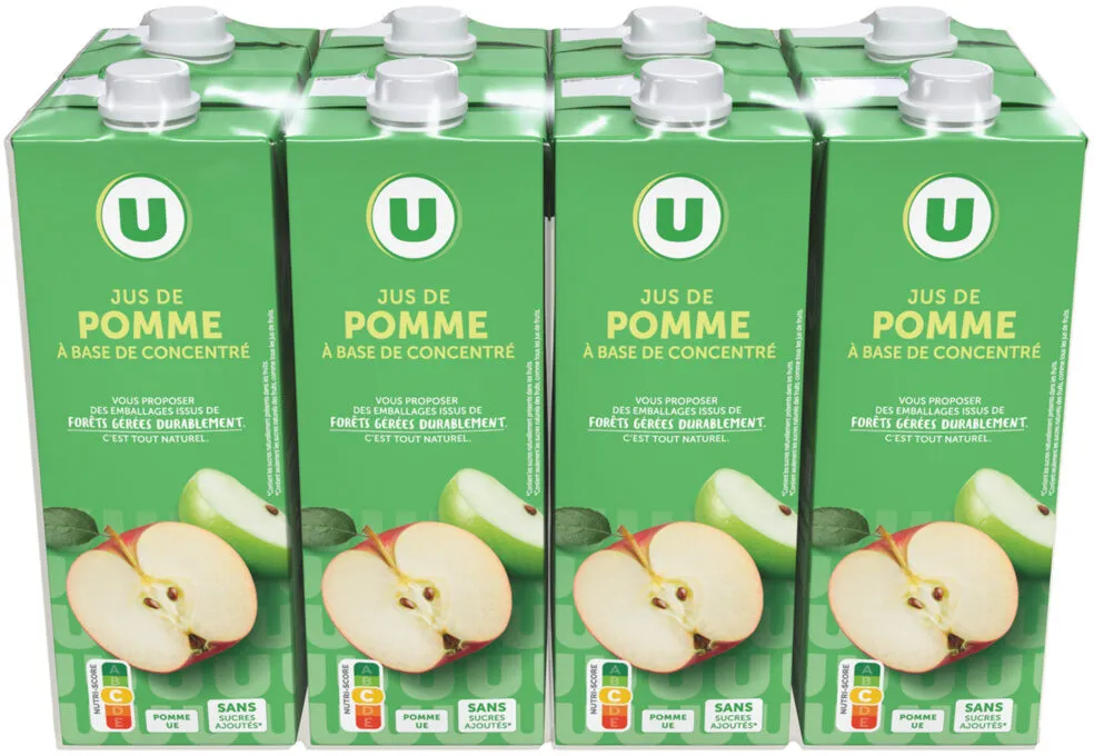 Jus à base de concentré pomme - Brique 8x1L