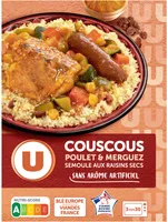 Plat cuisiné individuel Couscous légumes poulet semoule de blé et merguez 450g