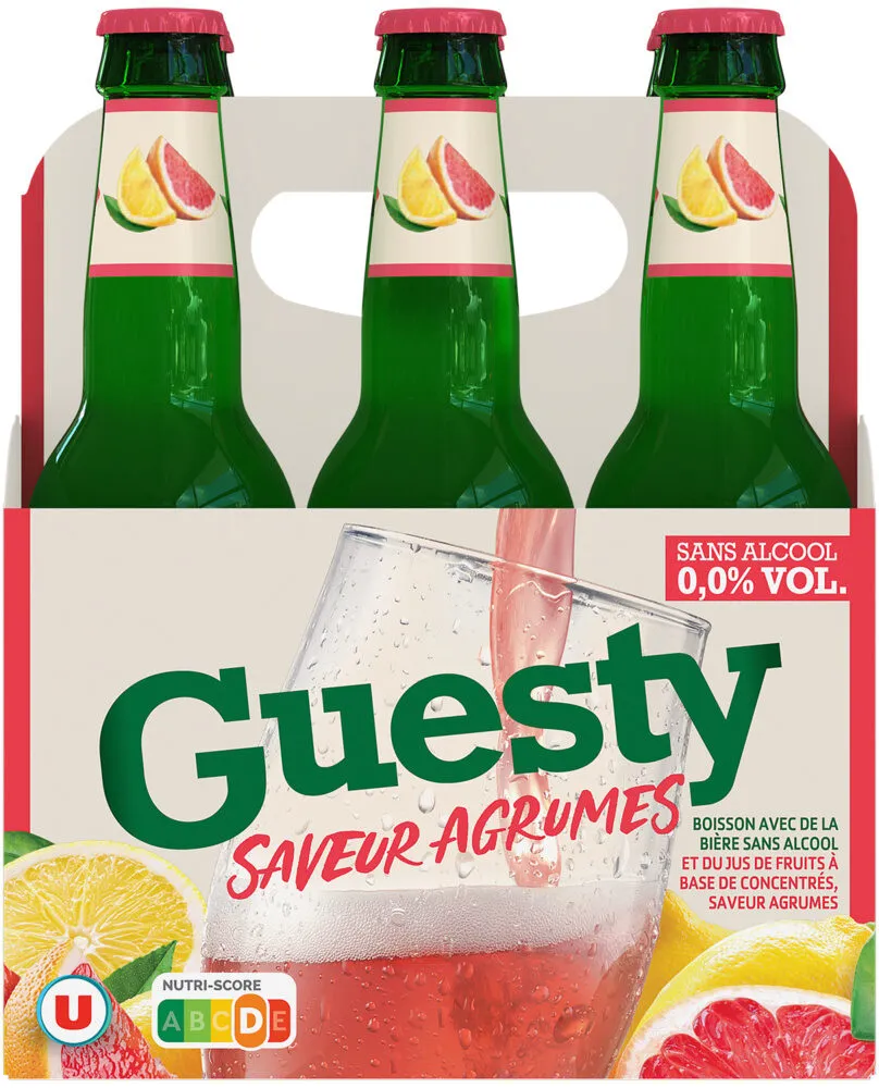 Bière sans alcool Guesty aromatisée saveur Agrumes pack de 6x33cl