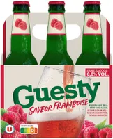 Bière sans alcool Guesty aromatisée saveur framboise Pack 6x33cl