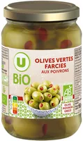 Olives vertes farcies aux poivrons bocal 160g