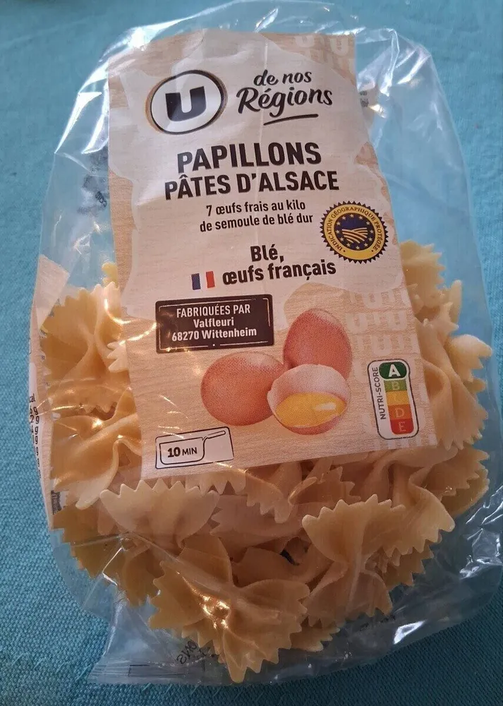 Pâtes Papillons IGP d'Alsace aux oeufs sachet 250g