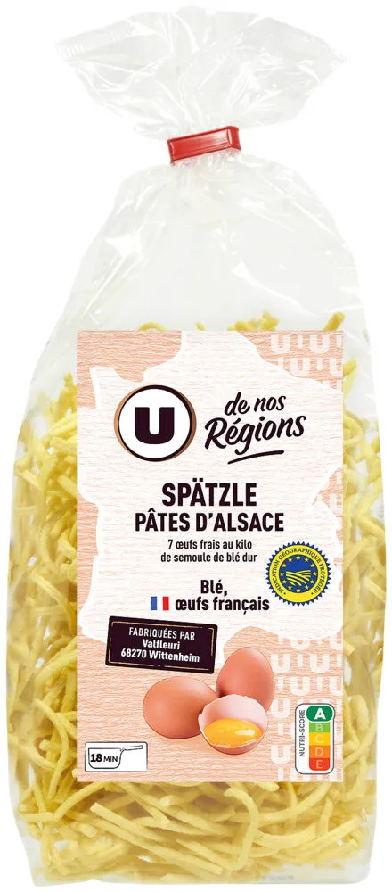 Pâtes Späetzle IGP d'Alsace pâtes aux oeufs - Sachet 250g