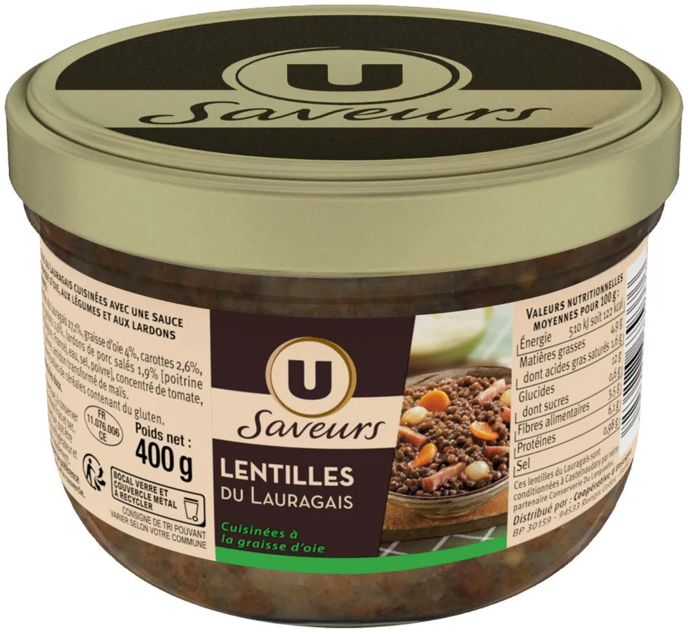 Lentilles de berry cuisinées graisse de canard 400g