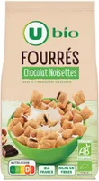 Céréales fourrées chocolat noisettes bio, sachet 375g
