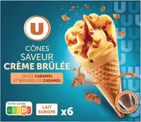 Cônes glacés glacés crème brûlée - x6, 396g