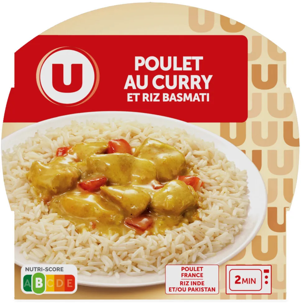 Plat cuisiné Emincé de poulet au curry et riz barquette 300g